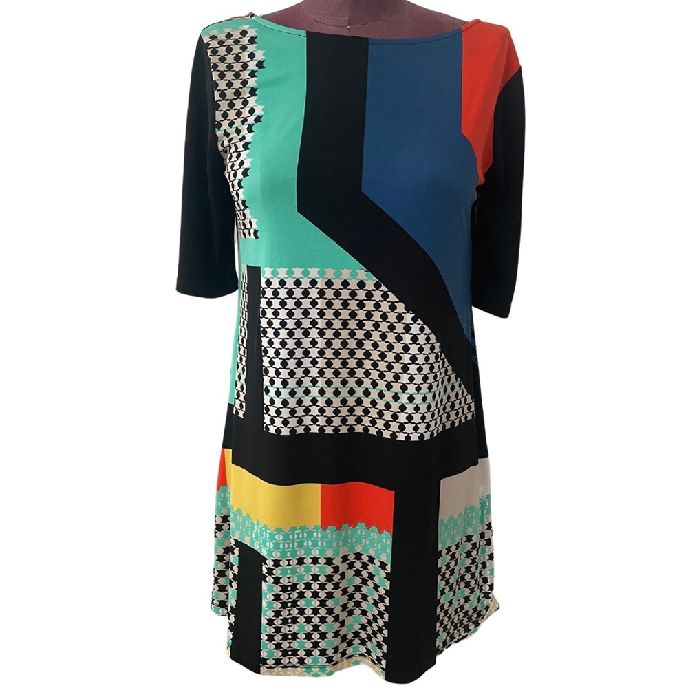 Style&Co Mod Geometric Print Mini Shirt Dress | Size Medium / Large